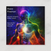 Carte De Visite Carré Chakras | Auras humains | Energy Healer (Devant)