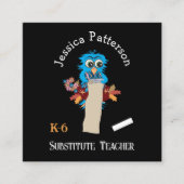 Carte De Visite Carré Chalet de l'enseignant de remplacement de hibou Ca (Devant)