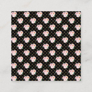 Carte De Visite Carré Chalkboard Floral