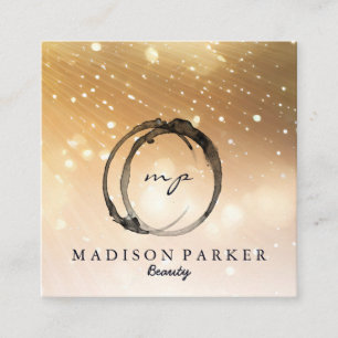 Carte De Visite Carré Champagne Elégante Moderne Beauté Abstraite Stylis