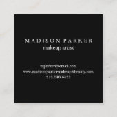 Carte De Visite Carré Champagne Elégante Moderne Beauté Abstraite Stylis (Dos)