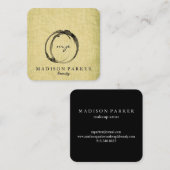 Carte De Visite Carré Champagne Elégante Moderne Beauté Abstraite Stylis (Devant / Derrière)