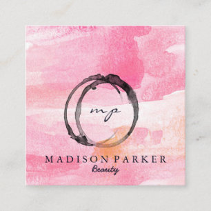 Carte De Visite Carré Champagne Elégante Moderne Beauté Abstraite Stylis