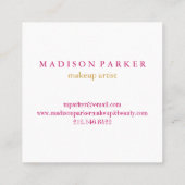 Carte De Visite Carré Champagne Elégante Moderne Beauté Abstraite Stylis (Dos)