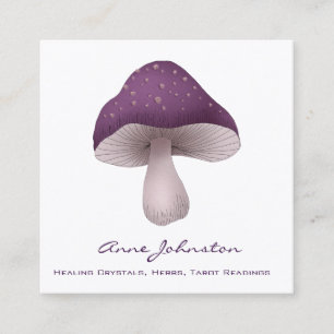 Carte de visite Carré Champignon Violet