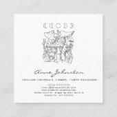 Carte De Visite Carré Champignons, lunes et cristaux (Dos)