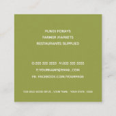 Carte De Visite Carré Champignons sauvages Forager de nourriture sauvage (Dos)