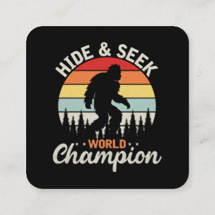 Carte De Visite Carré Champion du Monde de Cache-Cache Sasquatch