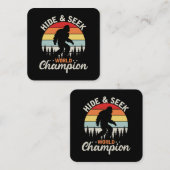 Carte De Visite Carré Champion du Monde de Cache-Cache Sasquatch (Devant / Derrière)