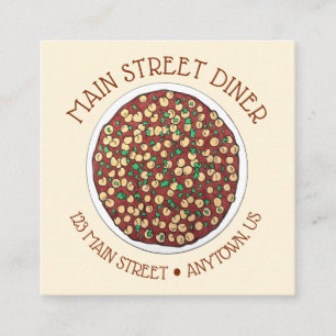 Carte De Visite Carré Chana Masala Chole Indien nourriture Plat de pois 