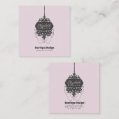 Carte De Visite Carré Chandelier Chic (Changer de couleur) - (Devant / Derrière)
