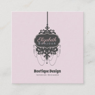 Carte De Visite Carré Chandelier Chic (Changer de couleur) -