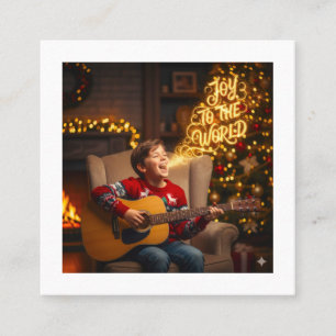 CARTE DE VISITE CARRÉ CHANSON DE NOËL THÈME ENFANTS CHANTANT