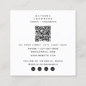 Carte De Visite Carré Chanteur musicien Photo Guitariste QR Code (Dos)