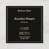 Carte De Visite Carré Charmant or Vieux script anglais élégant Plain (Dos)