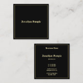 Carte De Visite Carré Charmant or Vieux script anglais élégant Plain (Devant / Derrière)