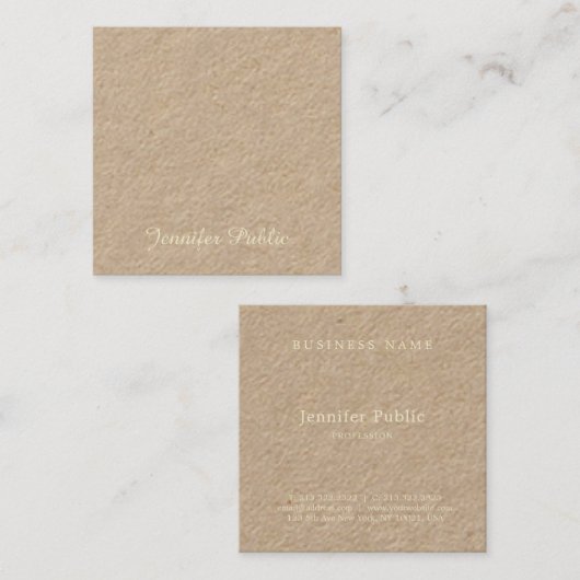 Carte De Visite Carré Charmant Script manuscrit Attractif Unique (Devant / Derrière)