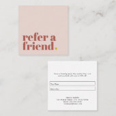 Carte De Visite Carré charmant texte renvoyer un ami (Devant / Derrière)