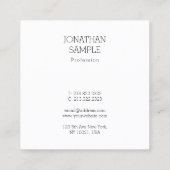 Carte De Visite Carré Charme Professionnel Simple Carré Moderne Plain (Dos)