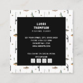 Carte De Visite Carré Chartes de guide de pêche professionnelle Code QR (Dos)