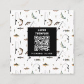Carte De Visite Carré Chartes de guide de pêche professionnelle Code QR (Devant)