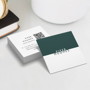 Carte De Visite Carré Chasseur   Code QR minimaliste moderne