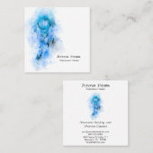 Carte De Visite Carré *~* Chasseur de rêves de chaman de tribu sacré (Devant / Derrière)