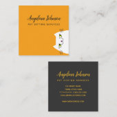 Carte De Visite Carré Chat Blanc Drôle (Devant / Derrière)