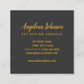 Carte De Visite Carré Chat Blanc Drôle (Dos)