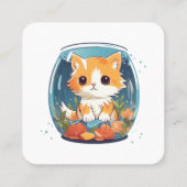 Carte De Visite Carré Chat coupable (Dos)