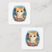 Carte De Visite Carré Chat coupable (Devant / Derrière)
