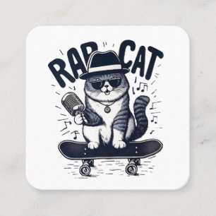 Carte De Visite Carré Chat de rap Harmonie