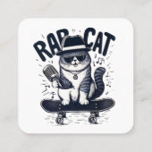 Carte De Visite Carré Chat de rap Harmonie (Dos)