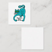 Carte De Visite Carré Chat Expressif Excentrique (Devant / Derrière)