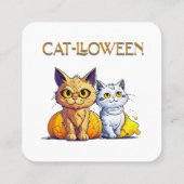 Carte De Visite Carré Chat Halloween (Dos)
