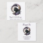 Carte De Visite Carré Chat noir (Devant / Derrière)