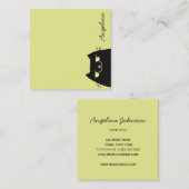 Carte De Visite Carré Chat noir (Devant / Derrière)