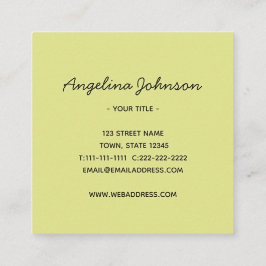 Carte De Visite Carré Chat noir (Dos)