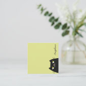 Carte De Visite Carré Chat noir (Debout devant)