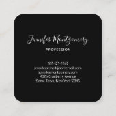 Carte De Visite Carré Chat noir devant une Pleine lune magique (Dos)