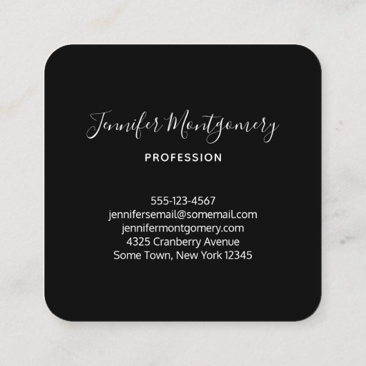 Carte De Visite Carré Chat noir devant une Pleine lune magique (Dos)