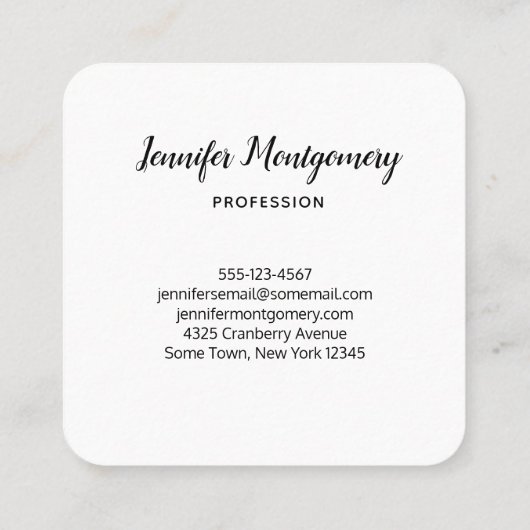 Carte De Visite Carré Chat noir devant une Pleine lune magique (Dos)