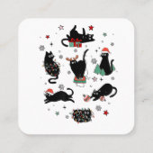 Carte De Visite Carré Chats noirs de Noël (Dos)