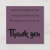 CARTE DE VISITE CARRÉ CHAUFFES HALLOWEEN MINUIT (Dos)