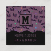 CARTE DE VISITE CARRÉ CHAUFFES HALLOWEEN MINUIT (Devant)