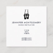 Carte De Visite Carré Chaussons Bleu Noir En Pointe (Dos)