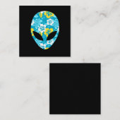 Carte De Visite Carré Chef Alien hawaïen - Drôle Alien (Devant / Derrière)