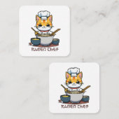 Carte De Visite Carré Chef de Ramen (Devant / Derrière)