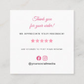 Carte De Visite Carré Chef Kitten Bakery Thank you (Dos)