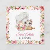 Carte De Visite Carré Chef Kitten Bakery Thank you (Devant)